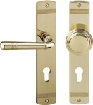 Alpertec PZ-Langschildgarnitur Sale links Messing gold abgerundet