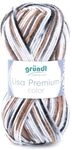 Gr&uuml;ndl Wolle Lisa Premium color 50 g schwarz-grau-wei&szlig;-color
