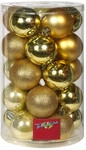 TrendLine Weihnachtskugeln bruchfest, langlebig &Oslash; 6, 8 10 cm gold 26 St&uuml;ck