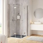 Schulte Eckeinstieg mit Drehfaltt&uuml;r 90 x 90 x 200 cm Garant 2.0 Chromoptik...