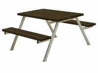 Plus Picknicktisch Alpha Stahl-Holz 118 x 161 x 73 cm schwarz