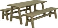 Plus Country Plankengarnitur - Tisch und 2 B&auml;nke RAL 7023 Graubraun