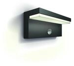 Philips LED Au&szlig;enwandleuchte Bustan anthrazit mit Bewegunsmelder warmwei&szlig;
