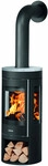 Justus Kaminofen Mino Trios 2.0 Stahl schwarz mit Abdeckplatte Speckstein 5,5 kW