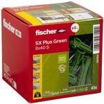 Fischer Spreizd&uuml;bel mit Schrauben SX Plus Green 8.0 x 40 mm - 45 St&uuml;ck