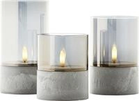 Brilliant LED Tischleuchten Kerzen Bougie grau rauchglas 3 St&uuml;ck