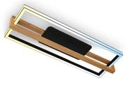 Briloner LED-Deckenleuchte CCT schwarz mit Holz 50W