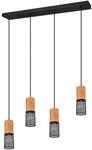 Trio Pendelleuchte Josh schwarz/holzfarbig