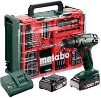 Metabo Akkubohrschrauber BS 18 Set 18V 2x2Ah Li-Power Akkupack, Koffer 74 teilig