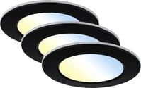 Di-Ka LED Einbauleuchte Fungo RGBW 3er Set schwarz &Oslash; 9,2 cm 4,8 W dimmbar