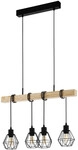 Eglo Pendelleuchte Townshend 5 schwarz holz 110 x 70 cm