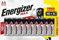 Energizer Alkaline Max Batterie Mignon AA 1,5 V, 15 + 5 Pack