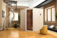 Weka Element-Sauna Kiruna 2 mit Glast&uuml;r und BioS Saunaofen