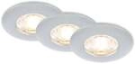 Briloner LED-Einbauleuchten Kulana Mini 3er Set 3,6W, 350lm chrom-matt