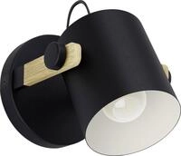 Eglo Wandleuchte Hornwood schwarz natur &Oslash; 17 cm E27