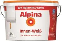 Alpina Wandfarbe Innenwei&szlig; 10 + 1 L wei&szlig; matt GLO765054421