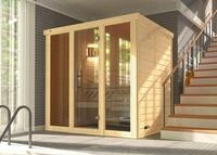Weka Massivholz-Elementsauna Kemi Panorama 2 mit Glast&uuml;r, 2 Fenstern und...