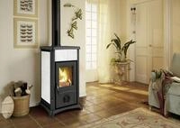 LaNordica Kaminofen GEMMA Gussofen und Kachelverkleidung in wei&szlig; 6 kW