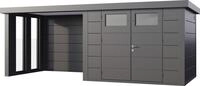 Telluria Ger&auml;tehaus Classico Lounge S mit Fenstern 3024 links granitgrau 582 x 238
