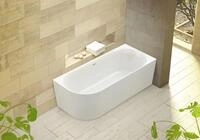 Ottofond Badewanne Mince Corner wei&szlig; links 180 x 80 / 44 cm