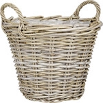 Mica Decorations Korb Marcia Rattan &Oslash; 40 x 30 cm grau