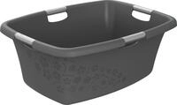 Rotho W&auml;schewanne Flowers 50 L anthrazit 65,1 x 48,6 x 26,2 cm (L x B x H)