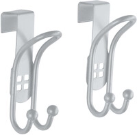 Wenko T&uuml;rhaken Lochdesign Stahl, silber, 2er-Set
