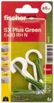 Fischer Spreizd&uuml;bel mit Rundhaken SX Plus Green 6.0 x 30 mm - 4 St&uuml;ck