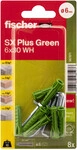 Fischer Spreizd&uuml;bel mit Winkelhaken SX Plus Green 6.0 x 30 mm - 8 St&uuml;ck