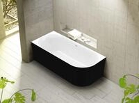 Ottofond Badewanne Mince Corner schwarz-wei&szlig; rechts 180 x 80 / 44 cm