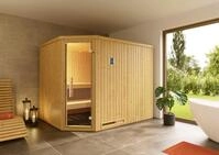 Weka Element-Ecksauna Varberg 4 GT mit Glast&uuml;r