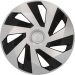 Cartrend Radzierblenden Flow 35 cm (14 Zoll) silber schwarz 4 St&uuml;ck