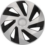 Cartrend Radzierblenden Flow 40 cm (16 Zoll) silber schwarz 4 St&uuml;ck