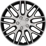 Cartrend Radzierblende Branch 38 cm (15 Zoll) silber schwarz 4 st&uuml;ck
