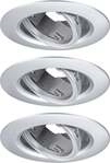 Paulmann LED Einbauleuchte 3er-Set chrom matt schwenkbar &Oslash; 9 cm