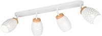 Trio LED-Deckenlampe 4er Spot Bidar 27 x 74 cm wei&szlig; matt/natur
