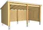 Plus Gartenhaus Nordic Multi 416 x 208 cm natur offen mit Dachpappe, H-Anker