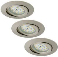 Briloner 3er Set LED Einbauleuchten Attach nickel-matt &Oslash; 8,2 cm