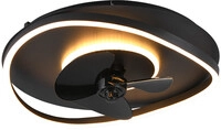 Trio LED-Deckenleuchte mit Ventilator &Oslash; 50 x 15 cm warmwei&szlig;-kaltwei&szlig; schwarz matt