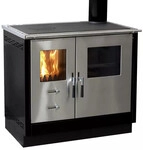 Firefix K&uuml;chenherd MAAS Stahlverkleidung schwarz mit einer Edelstahlfront 83 kW