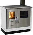 Firefix K&uuml;chenherd MAAS Stahlverkleidung wei&szlig; mit einer Edelstahlfront 83 kW
