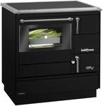 Justus Festbrennstoffherd Linz Backfach links Stahl 7 kW schwarz
