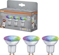 Osram SMART+ Matter Leuchtmittel GU10 3er Pack Reflektor PAR16 45&deg; 4.7W RGBW matt