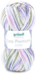 Gr&uuml;ndl Wolle Lisa Premium color 50 g lindgr&uuml;n-flieder-rose-color
