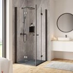 Schulte Eckeinstieg mit Drehfaltt&uuml;r 90 x 90 x 200 cm Garant 2.0 mattschwarz...