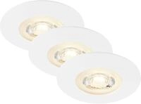 Di-Ka LED Einbauleuchte Kulana 3er Set wei&szlig;-matt &Oslash; 9 cm 4,9W, warmwei&szlig;