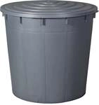 Regentonne rund mit Deckel und Hahn 500 L anthrazit