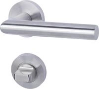 Alpertec WC-Rosettengarnitur Solid 10 Edelstahl silber rund