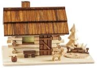 Saico R&auml;ucherfigur Garten-Blockhaus Holz 18 cm natur/braun