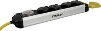 Stanley Steckdosenleiste 4-fach 3m mit Schalter und Haken, schwarz